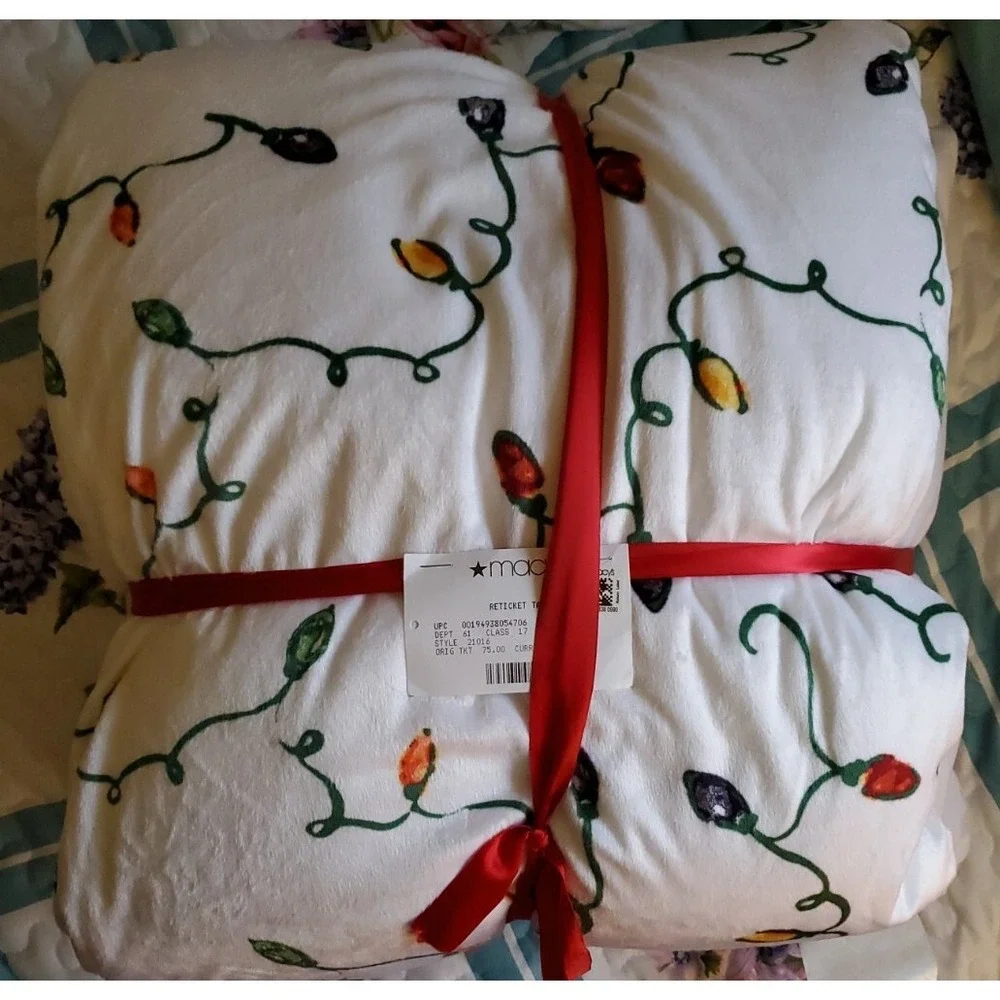 2Pc Mountain Home Collection Led Light Holiday Printed Throw 50x60 & Pillow‎